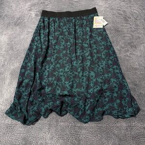 LuLaRoe A-Line Skirt in Teal and Black